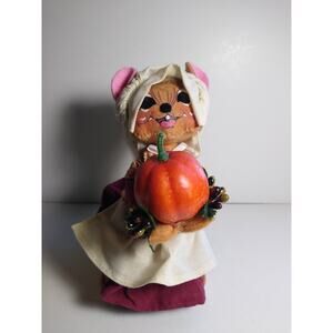 Annalee Dressed Mouse Figurine Thanksgiving Harvest Fabric 6" Tall Original